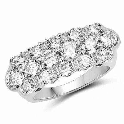 BridalMe 4.84CTW White Cubic Zirconia .925 Sterling Silver Cluster Ring