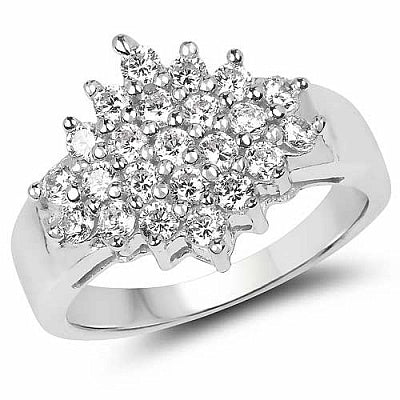 BridalMe 3.22CTW White Cubic Zirconia .925 Sterling Silver Cluster Ring