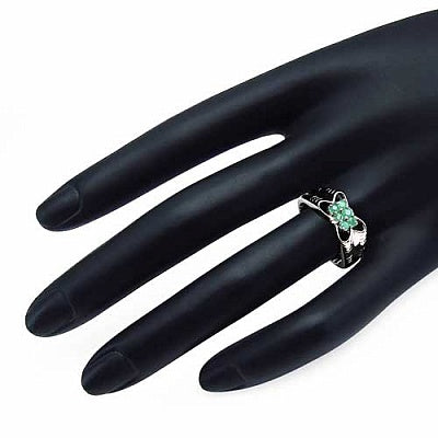 0.36CTW Genuine Emerald .925 Sterling Silver Ring