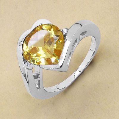 5.77CTW Yellow & White Cubic Zircon .925 Sterling Silver Ring