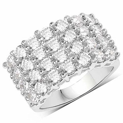 BridalMe 6.16CTW White Cubic Zirconia .925 Sterling Silver Cluster Ring