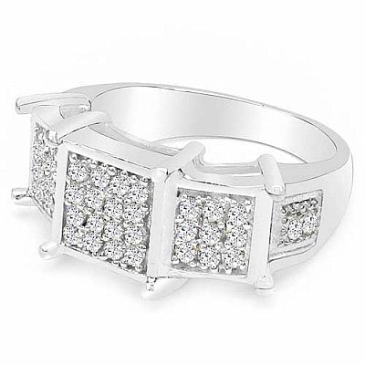 BridalMe 1.14CTW White Cubic Zirconia .925 Sterling Silver Ring