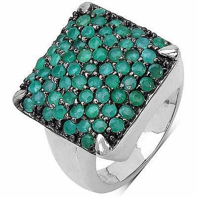 2.50CTW Genuine Emerald .925 Sterling Silver Ring