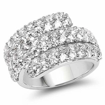 BridalMe 4.55CTW White Cubic Zirconia .925 Sterling Silver Cluster Ring