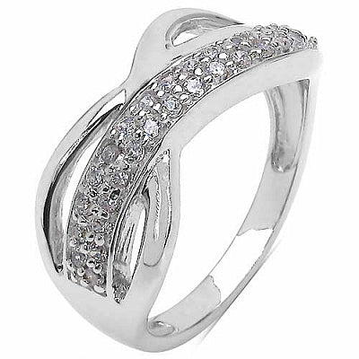 0.60CTW Genuine White Cubic Zircon .925 Sterling Silver Ring