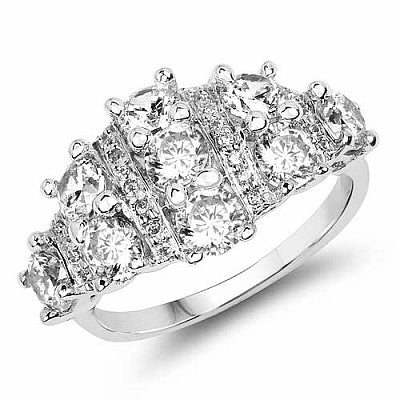 BridalMe 4.18CTW White Cubic Zirconia .925 Sterling Silver Cluster Ring