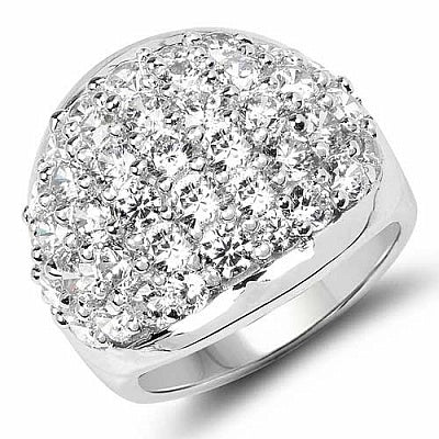 BridalMe 5.17CTW White Cubic Zirconia .925 Sterling Silver Cluster Ring