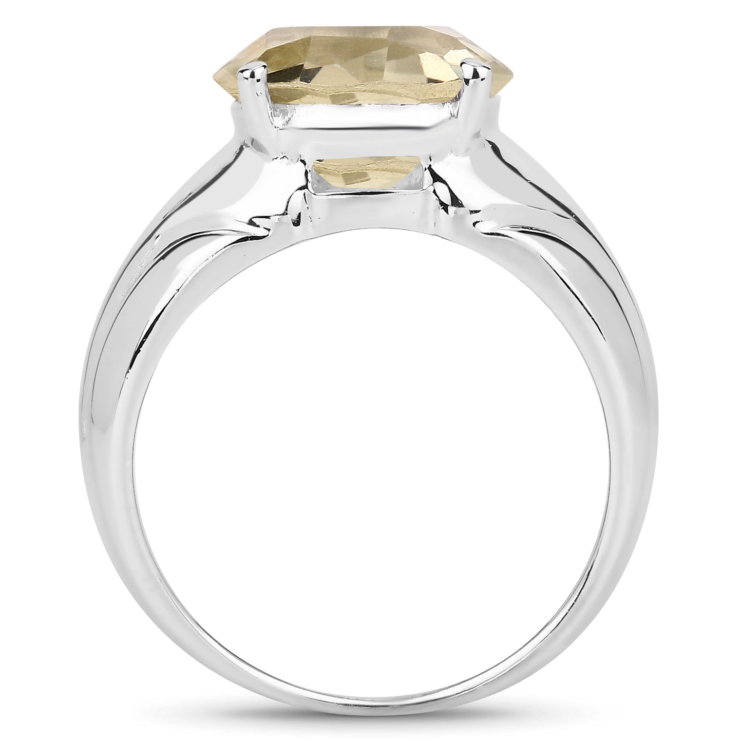 Genuine Citrine Sterling Silver Solitaire Ring