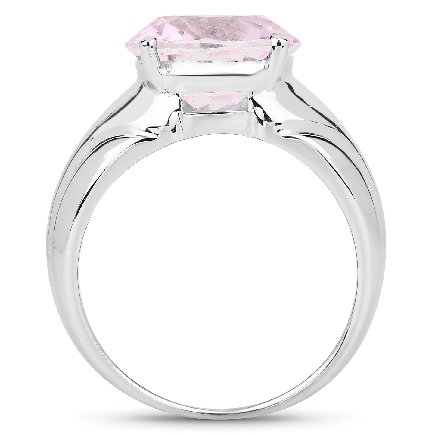 Genuine Pink Topaz Sterling Silver Graduated Ring