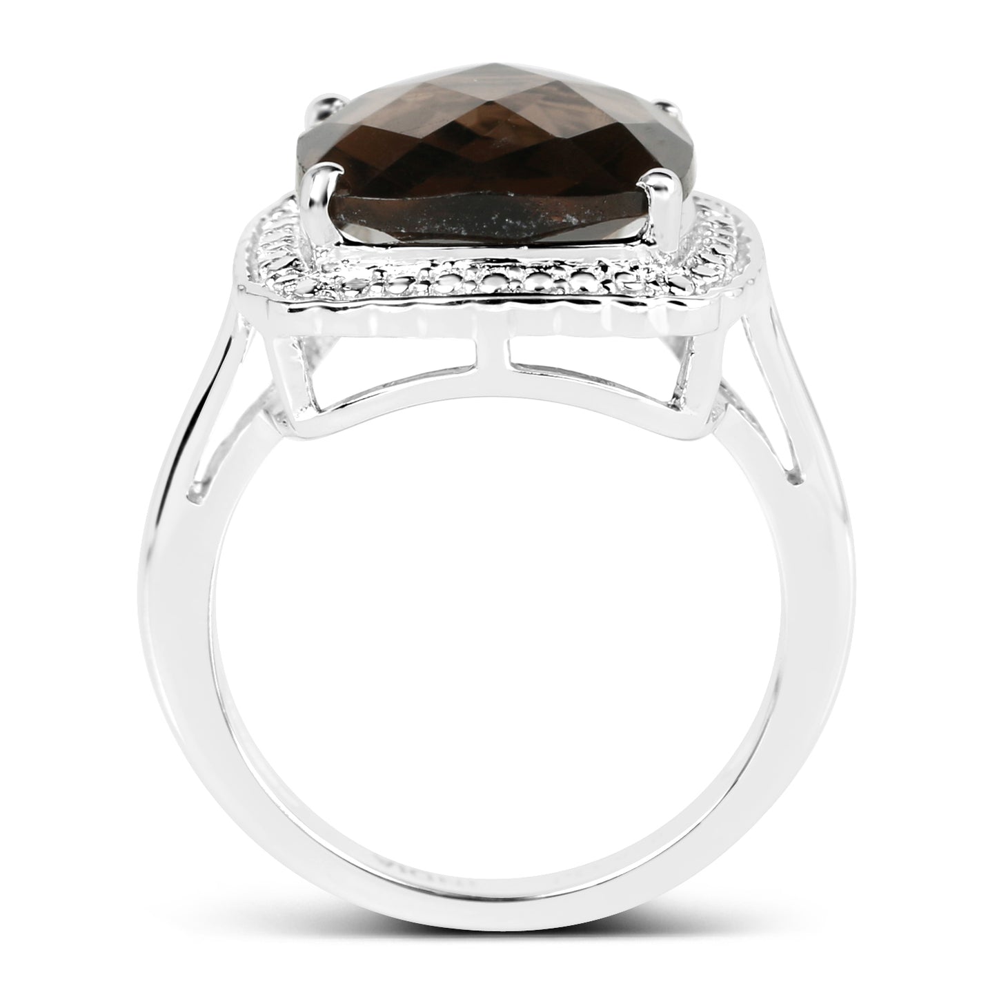 Genuine Smoky Quartz Sterling Silver Bold Ring