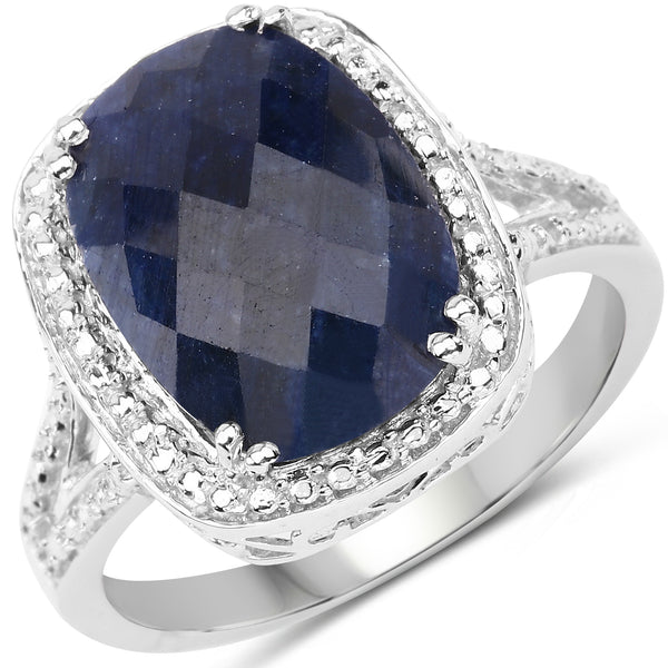 Dyed Sapphire Sterling Silver Bold Ring