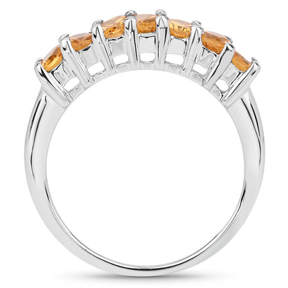 Genuine Yellow Sapphire Sterling Silver Band Ring