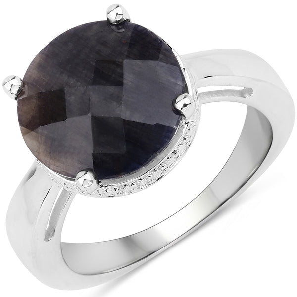 Dyed Sapphire Sterling Silver Solitaire Ring