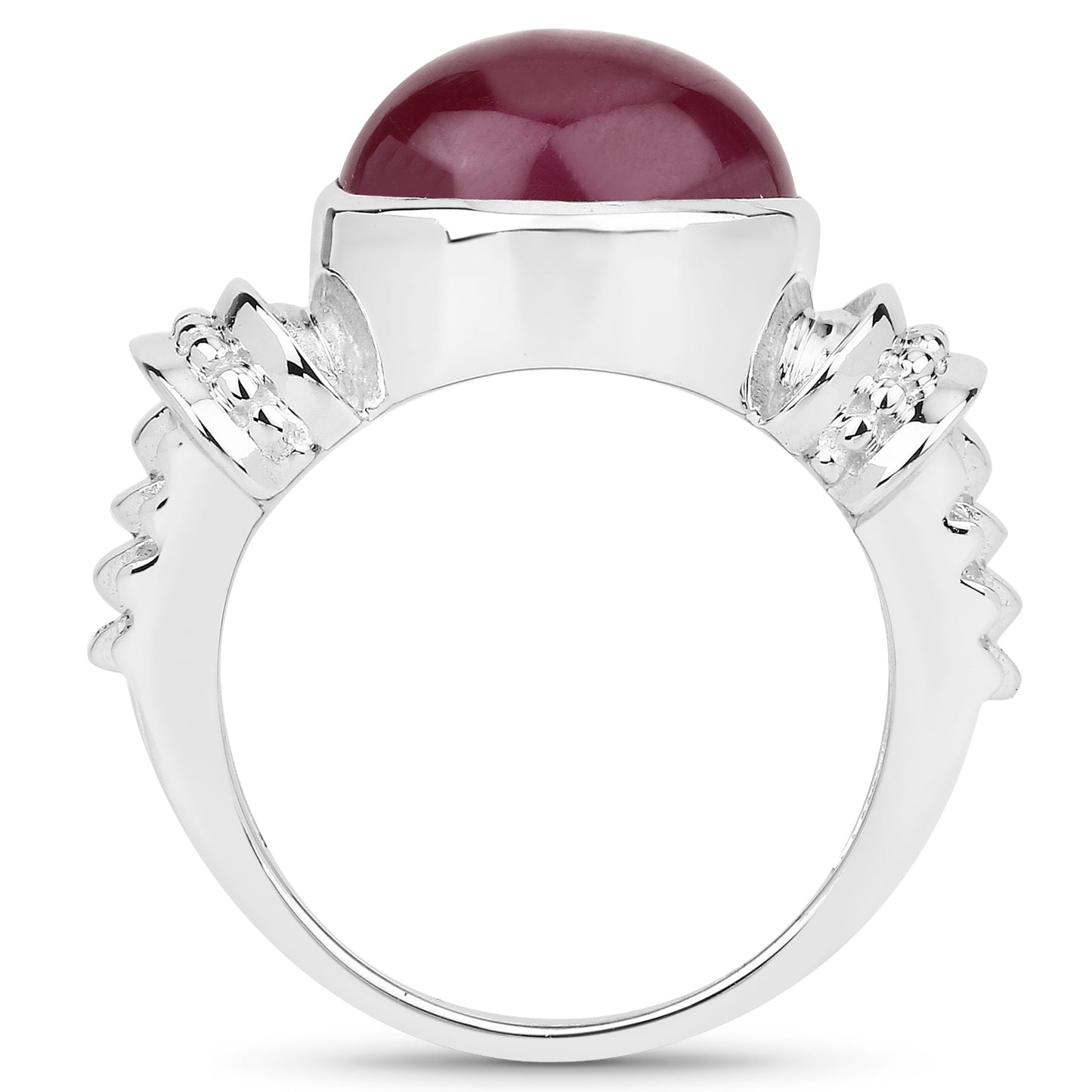 14K Yellow Gold Plated Glass Filled Ruby Sterling Silver Solitaire Ring