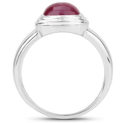 14K Yellow Gold Plated Glass Filled Ruby Sterling Silver Solitaire Ring