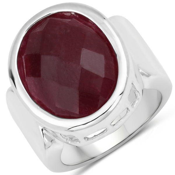 Dyed Ruby Sterling Silver Graduated Ring