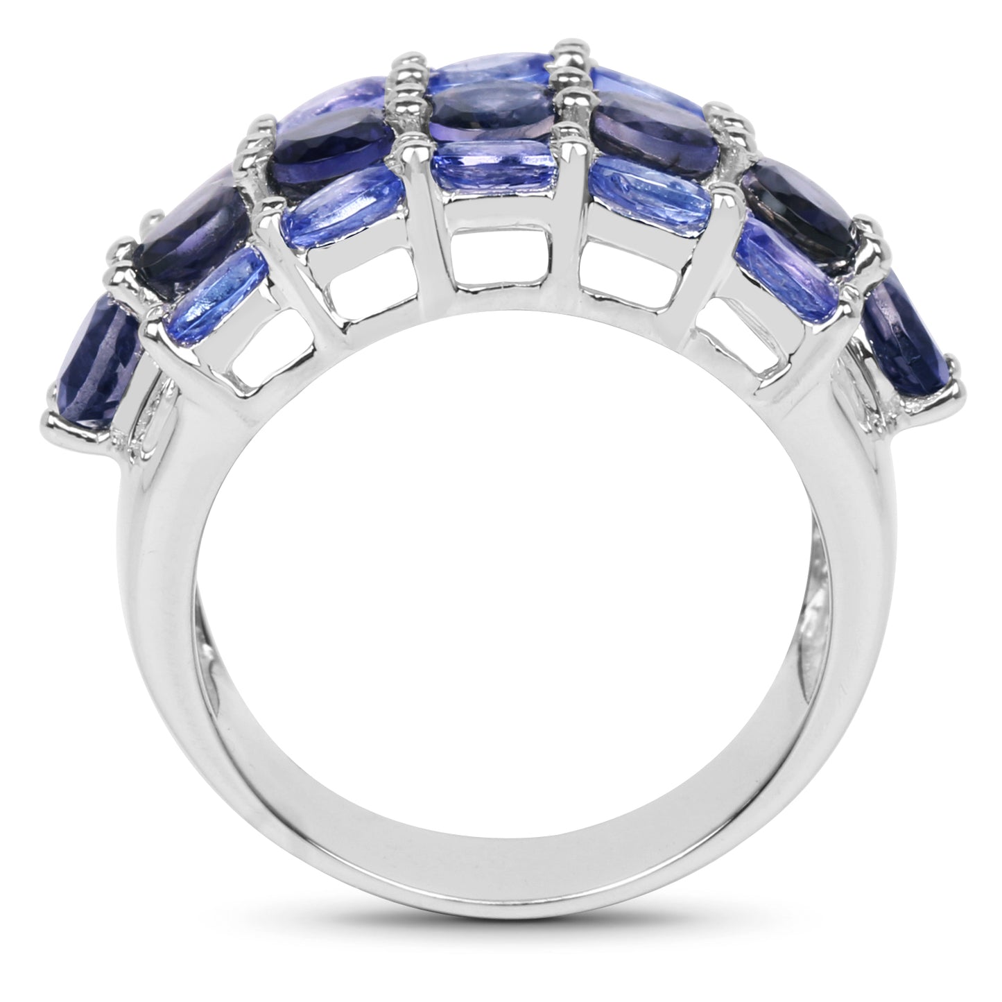 Genuine Tanzanite and Iolite Sterling Silver Ring