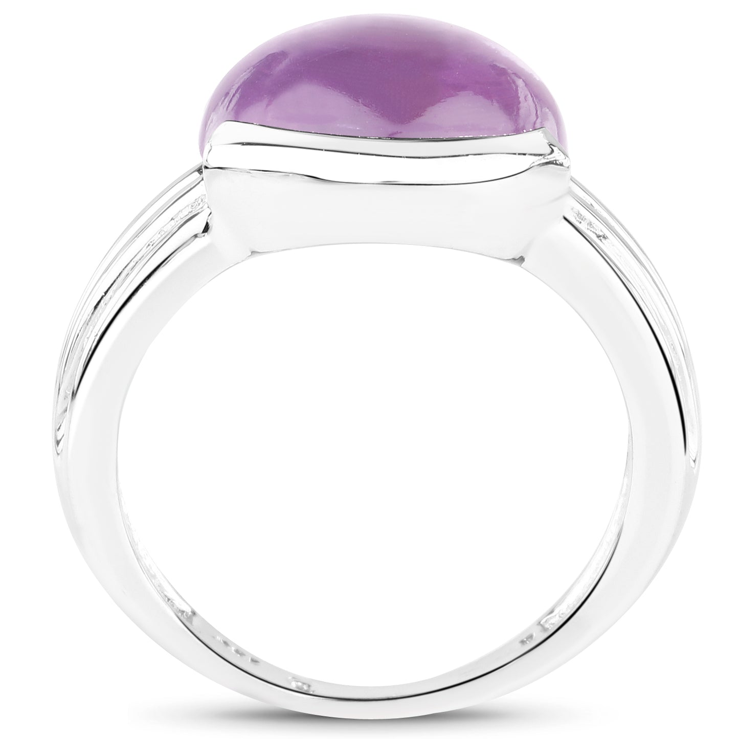 Genuine Amethyst Sterling Silver Solitaire Ring