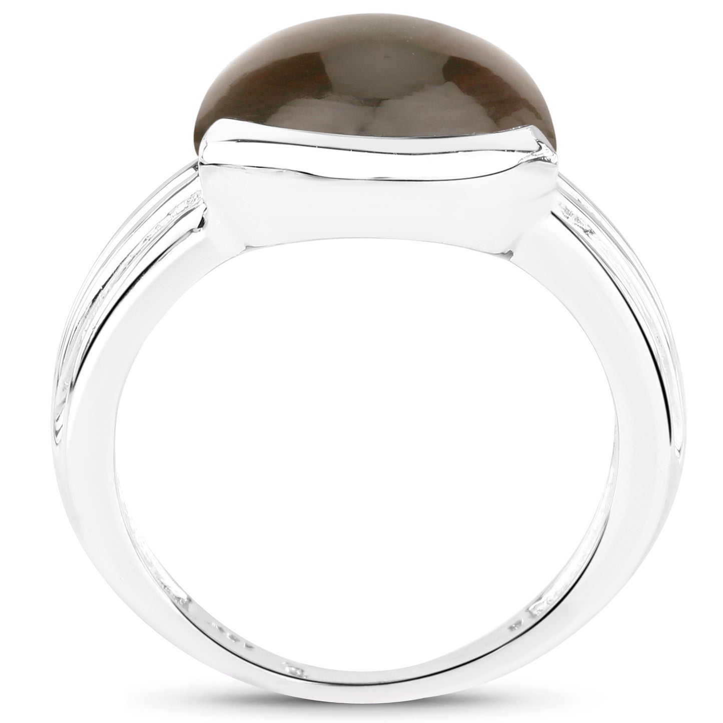 Genuine Smoky Quartz Sterling Silver Solitaire Ring