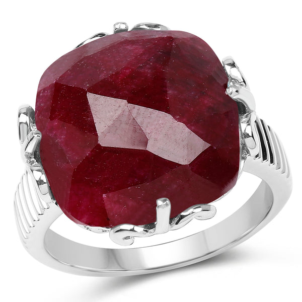 Dyed Ruby Sterling Silver Bold Ring