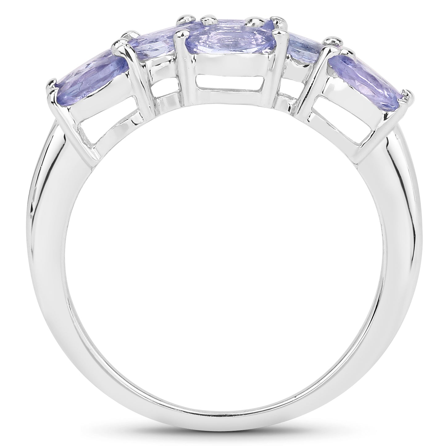 Genuine Tanzanite Sterling Silver Band Ring